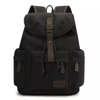 Винтажный легкий дорожный рюкзак большой вместимости женский рюкзак для студенческий школьный рюкзак чёрный