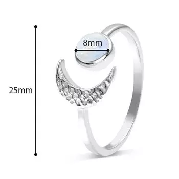 Винтажный лунный камень, опал, натуральные украшения, камень, открытые кольца, лунное серебро