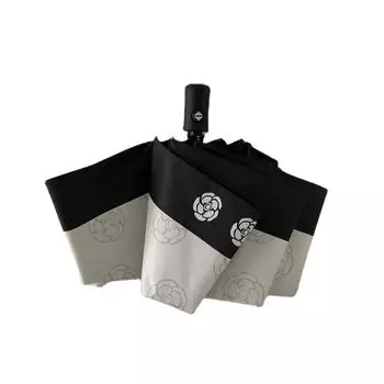 Винтажный маленький ароматный Ins, полностью автоматический солнечный зонт двойного назначения, французский складной солнцезащитный зонт, женский зонт