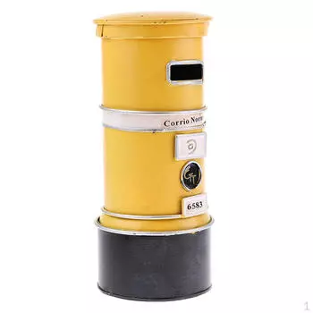 Винтажный маленький почтовый ящик для копилки, желтый