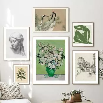 Винтажный Матисс эскиз бабочка лошадь кран настенная живопись холст картины плакаты на скандинавскую тему и принты настенные панно для гостиной 21cm30cm NoFrame