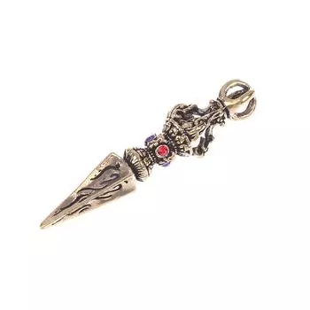 Винтажный медный пестик Ваджра Религиозная коллекция Украшения для дома Антикварные латунные украшения для стола Буддийский инструмент Орнамент Фэн-шуй 1.0*5.2cm