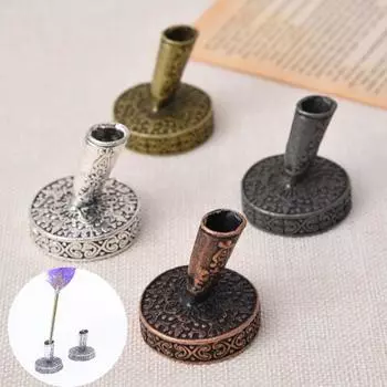 Винтажный металлический держатель для ручек из искусственного пера, подставка-органайзер, канцелярские аксессуары, инструмент