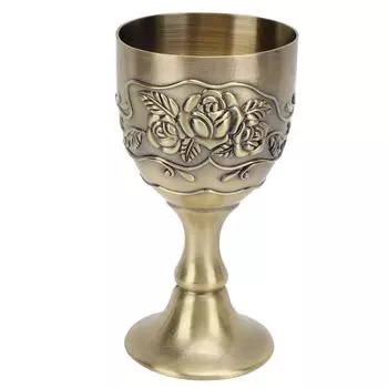 Винтажный металлический кубок с тиснением, винная чаша, портативная мини-чаша для причастия, средневековый декор, 100 мл L
