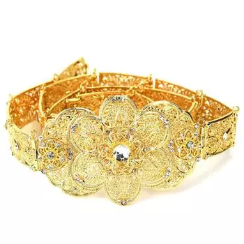 Винтажный металлический пояс для женщин, платье невесты, пояс с цветочной цепочкой на талии, пояс с кристаллами, регулируемая длина старого золота