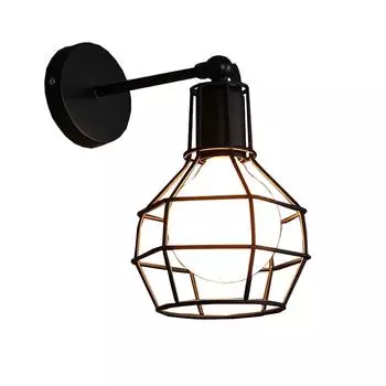 Винтажный металлический светильник клетка настенное крепление абажур рамка промышленный стиль для прохода коридора лампочка не Type A