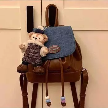 Винтажный мини-рюкзак для женщин в стиле ретро, джинсовая ткань в стиле пэчворк, шикарные повседневные рюкзаки для женщин в стиле Харадзюку, милые и симпатичные