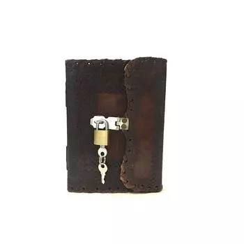 Винтажный модный кожаный тисненый бумажный дневник ручной работы с металлическим замком 7 x 5 in коричневый