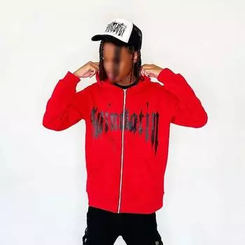 Винтажный модный уличный мужской и женский кардиган с принтом креста, толстовка с капюшоном и буквами S серый