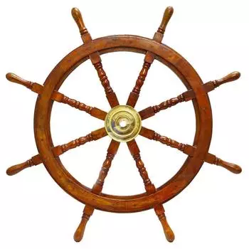 Винтажный морской декор Деревянное штурвальное колесо (Диаметр 36 дюймов) - Настенный декор - Гостиная, Столовая, Кухня, Спальня, Прихожая - Штурвал
