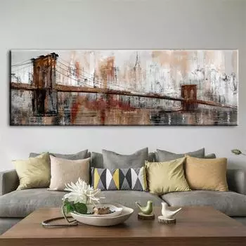 Винтажный мост Золотые Ворота, холст, картина, пейзажные постеры и принты, настенные художественные фотографии, домашний декор для гостиной, без рамки 20*40cm