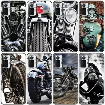 Винтажный мотоциклетный силиконовый чехол для телефона для Xiaomi Redmi Note 11 10 9 8 Pro 11T 10T 10S 9S 8T 9 9A 9C 9T, черный мягкий чехол Redmi 8