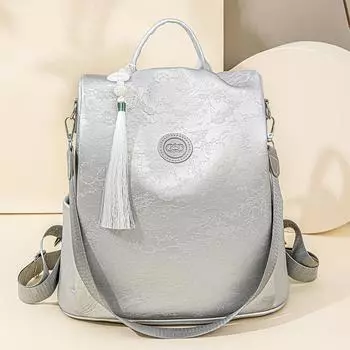 Винтажный мягкий кожаный рюкзак женский рюкзак большой емкости школьная сумка чёрный