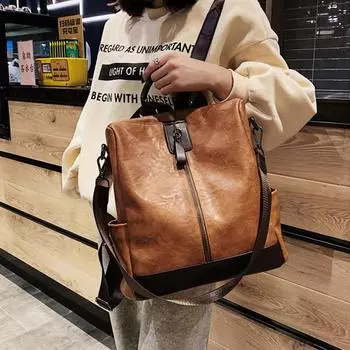 Винтажный мягкий женский рюкзак для путешествий большой емкости противоугонная школьная кожаная сумка высокого качества