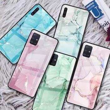 Винтажный мраморный стеклянный чехол для Samsung Galaxy A12 A51 A52 A71 A32 A31 A21s A42 A50 M51 A41 A11 A02s A70 A30 A10, чехол для телефона Samsung M51