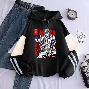 Винтажный мультфильм Akaza аниме Demon Slayer Hoodie Мужская одежда Зимняя мода Harajuku Plus Size Oversized Streetwear Sweatwear XS белый