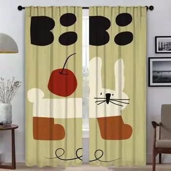 Винтажный мультяшный узор, украшение на Хэллоуин, затемняющие шторы для комнаты, 2-панельные перегородки, кухонные шторы для камер, домашняя штора W50xH70cmx2pcs-CL