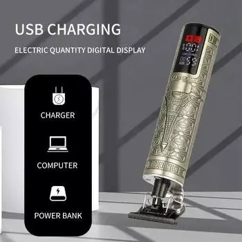 Винтажный мужской электрический триммер для волос USB перезаряжаемый ЖК-дисплей бритва Dragon электрическая бритва машинка для стрижки электрическая лопата парикмахер