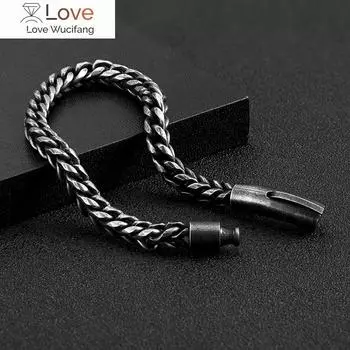 Винтажный мужской браслет-цепочка ручной работы в стиле панк-рок, мотоциклетные браслеты из нержавеющей стали, мужские ювелирные изделия для рук, аксессуары бойфренда 23cm