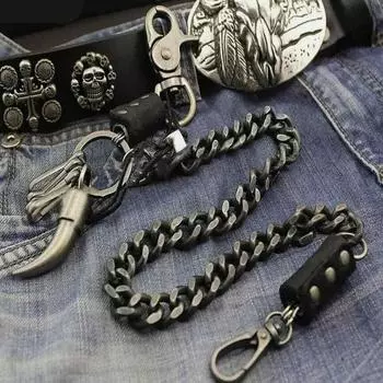 Винтажный мужской брелок из тяжелого металла для дальнобойщика и байкера, джинсовый кошелек, цепочка, рождественский подарок 63cm