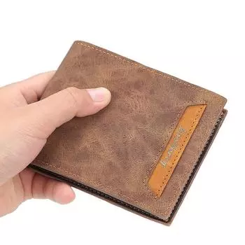 Винтажный мужской короткий кошелек из искусственной кожи, кошельки с держателем для карт, деловой кошелек 12cm*2cm*9.5cm
