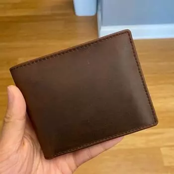 Винтажный мужской кошелек большой емкости Crazy Horse кожаный зажим для денег с несколькими положениями карт антимагнитный слой головки чехол для карт из коровьей кожи коричневый