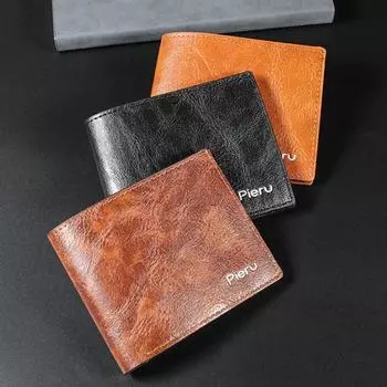 Винтажный мужской кошелек из искусственной кожи, брендовые роскошные кошельки, короткий держатель с зажимом для кредитных карт кофейный