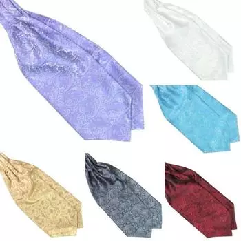 Винтажный мужской костюм, свадебный формальный галстук, галстук-аскот, блестящий галстук на шею чёрный