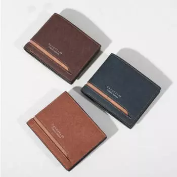 Винтажный мужской модный деловой короткий кошелек с отделениями для карт, многофункциональный мягкий держатель для кредитных карт из ПУ, кошельки, зажим для денег глубокая кофе