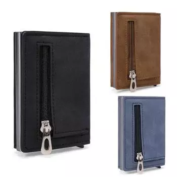 Винтажный мужской модный мини-кошелек из искусственной кожи, тонкий мягкий кошелек, мини-кошелек для кредитных карт, мужской кошелек чёрный