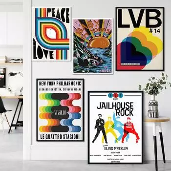 Винтажный музыкальный постер с принтом арктических обезьян, лунная соната, четыре сезона, мир и любовь, тюрьма, рок, холст, живопись, домашний декор 21cm30cm NoFrame