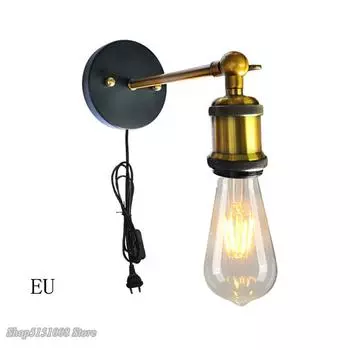 Винтажный настенный светильник EU/US Plug E27110V-240V для гостиной, спальни, прикроватный светодиодный настенный светильник в стиле ретро, промышленный настенный светильник, декор uminaria