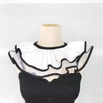 Винтажный, нишевый шарф клоунский костюм женский черно-белый бальный Лолита поддельный воротник аксессуары белый