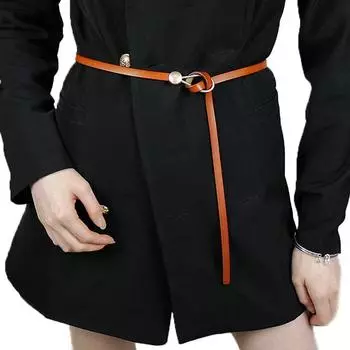 Винтажный новый узел женский поясной ремень тонкий пояс украшение для платья металлическая пряжка кожаный ремень хаки