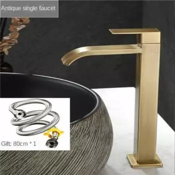 Винтажный одинарный смеситель для холодной воды, раковина для защиты двора от замерзания с высоким краном, незаменимый кран для туалета золотой