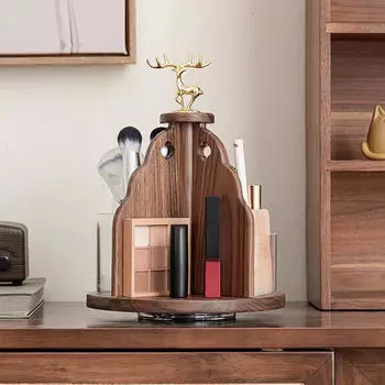 Винтажный органайзер для косметики, вращающийся ящик для хранения средств по уходу за кожей, подставка для чашки чая и