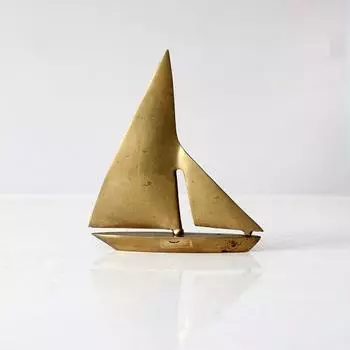 Винтажный парусник из латуни 19,1 см