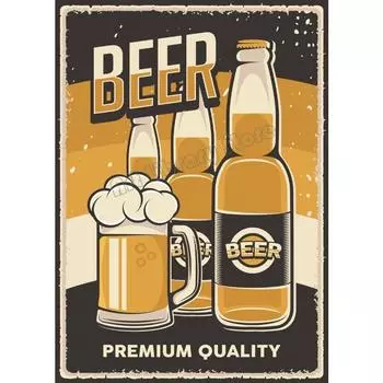 Винтажный Плакат с Цитатами «Все, что тебе нужно, это пиво» Холст Картина Настенное Искусство Картинки Домашний Бар Кафе Клуб Кухня Декор 21cm30cm NoFrame