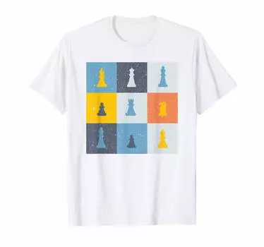 Винтажный подарок любителям настольных игр для шахматных клубов и турниров Футболка белый