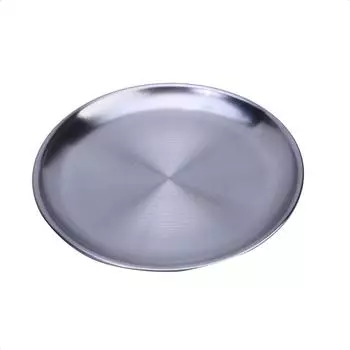 Винтажный поднос из нержавеющей стали с золотым декором для десерта и кофе, кухонная тарелка для торта, поднос для сервировки блюд в западном стиле 14cm серебряный