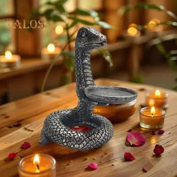 Винтажный подсвечник 3D спиральная змея смоляной подсвечник настольный декор подсвечник в виде змеи для спальни гостиной черный серый