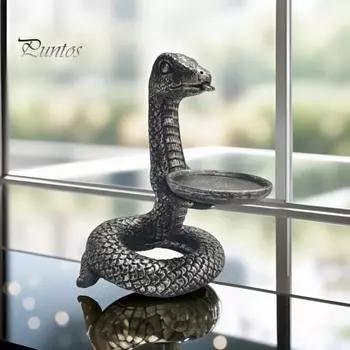 Винтажный подсвечник 3D спиральная змея смоляной подсвечник настольный декор подсвечник в виде змеи для спальни гостиной черный серый