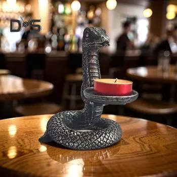 Винтажный подсвечник 3D спиральная змея смоляной подсвечник настольный декор подсвечник в виде змеи для спальни гостиной черный серый