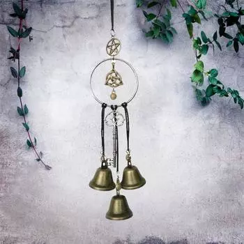 Винтажный подвесной колокольчик ведьмы ретро металлический кулон ремесло венок колокольчик ветров подарок 26.5cm