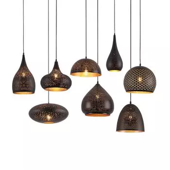 Винтажный подвесной светильник Industrial Wind Black/Iron Loft Nordic Porous Retro E27 Lampabure Bar Cafe Restaurant Lamp Hanging Lights 12w white light 220v