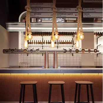 Винтажный подвесной светильник из пеньковой веревки LED E27 Base Loft Creative Personality Industrial Chandelier для ресторана, кофейни, освещения