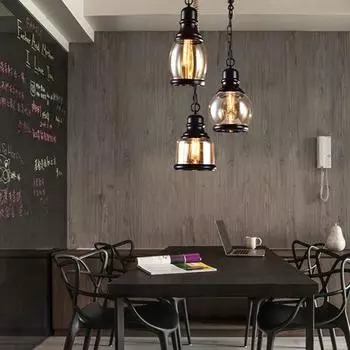 Винтажный подвесной светильник в виде бутылки вина из янтарного стекла в индустриальном стиле со светодиодной лампой E27 для бара, ресторана, кофейни 220V Warm light 40w