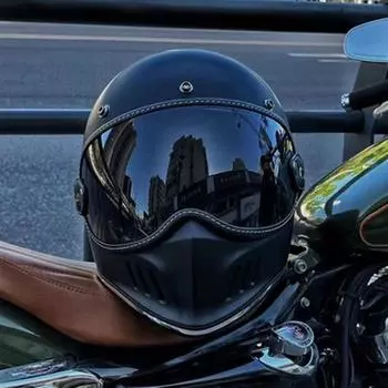 Винтажный полнолицевой шлем Cafe Racer для мотоцикла, ретро-шлем Casco de Moto, одобренный DOT, шлем Capacete Jet для мотоцикла M