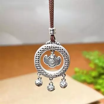 Винтажный полый замок с защитной пряжкой, кулон, женские украшения, модный тканый узор, ожерелье с кисточками и колокольчиком, женская цепочка для свитера