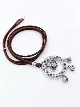 Винтажный полый замок с защитной пряжкой, кулон, женские украшения, модный тканый узор, ожерелье с кисточками и колокольчиком, женская цепочка для свитера